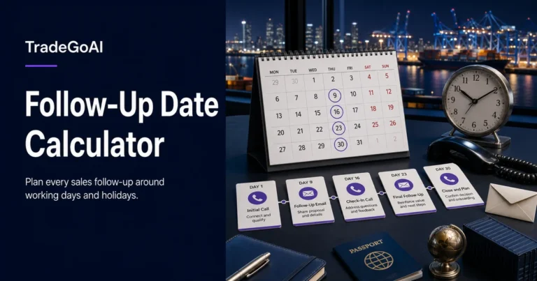 Follow-Up Date Calculator for international sales schedules