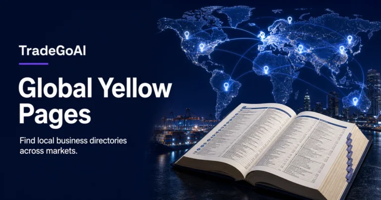 Global Yellow Pages search tool with worldwide business directory and market map