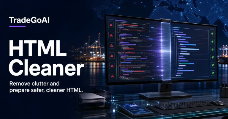 HTML Cleaner before-and-after cleanup workspace