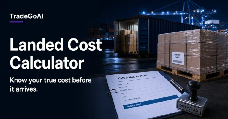 Landed Cost Calculator for import duty, tax, and unit cost planning