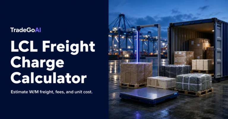 LCL freight charge calculator with consolidated cargo and container