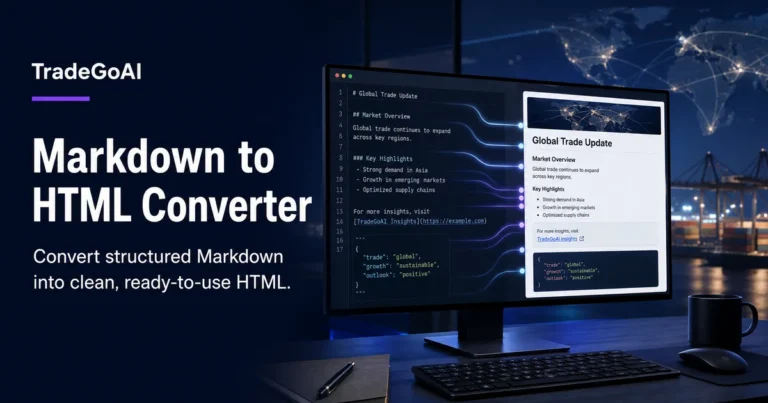 Markdown to HTML Converter browser preview and HTML output