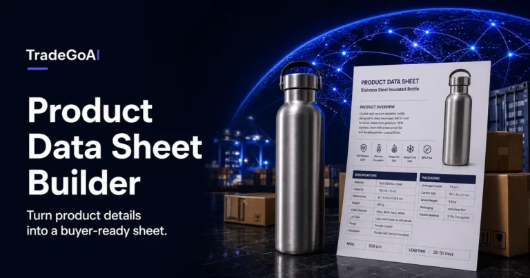 Product Data Sheet Builder by TradeGoAI