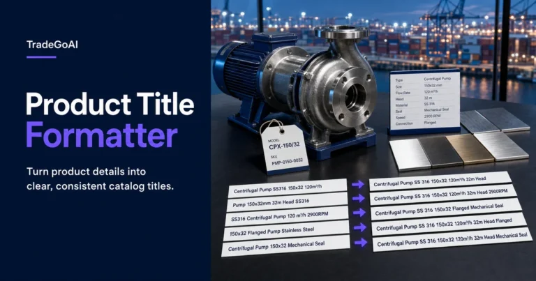 Product Title Formatter for B2B catalog product details