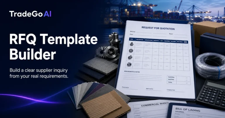 RFQ Template Builder for clear international supplier inquiries