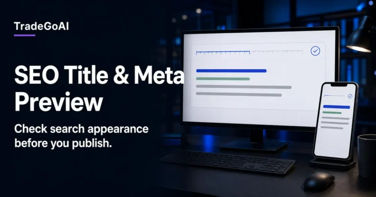 SEO Title and Meta Preview for desktop and mobile search appearance