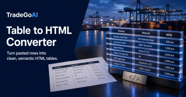 Table to HTML Converter by TradeGoAI