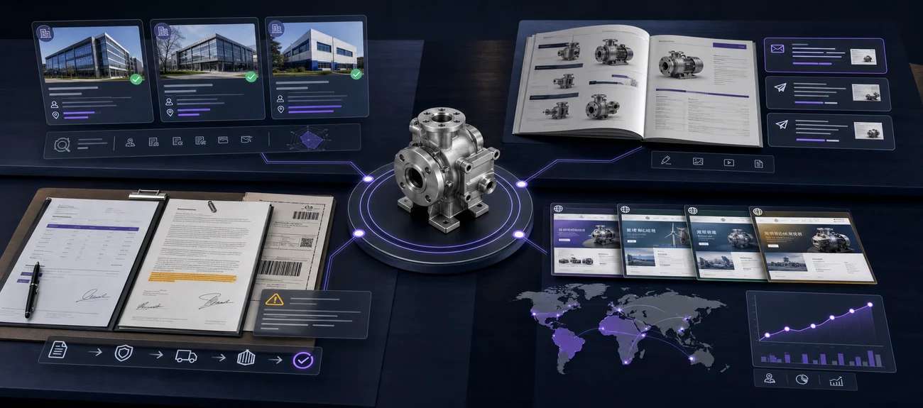 AI workforce connecting buyer research, sales content, deal documents, and international market growth