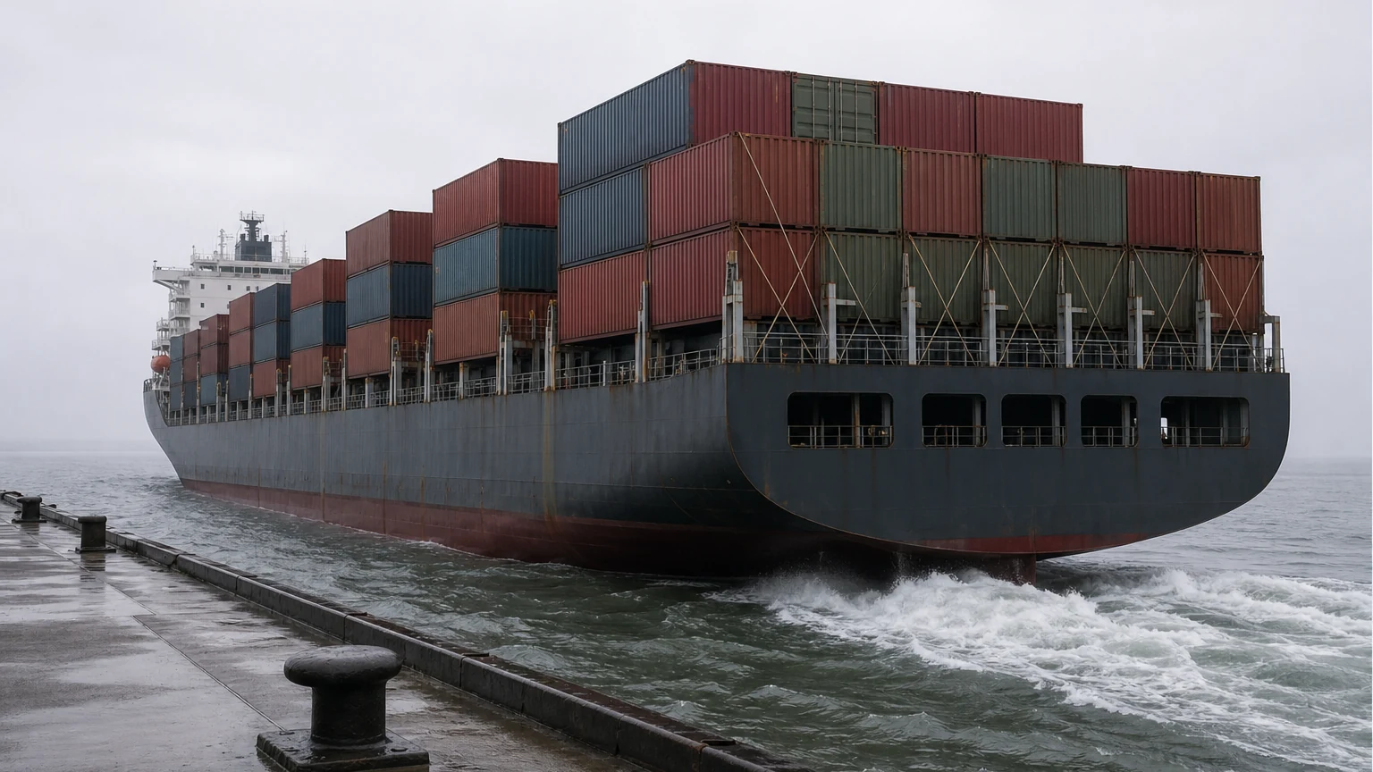 Tàu container đã chất hàng rời cầu cảng, rủi ro đã chuyển giao khi hàng được xếp lên tàu tại nơi xuất phát